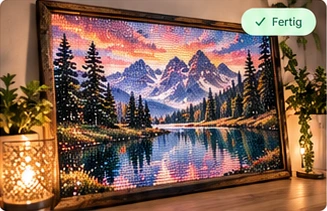 Beispielmotiv: glitzernde Berglandschaft am See